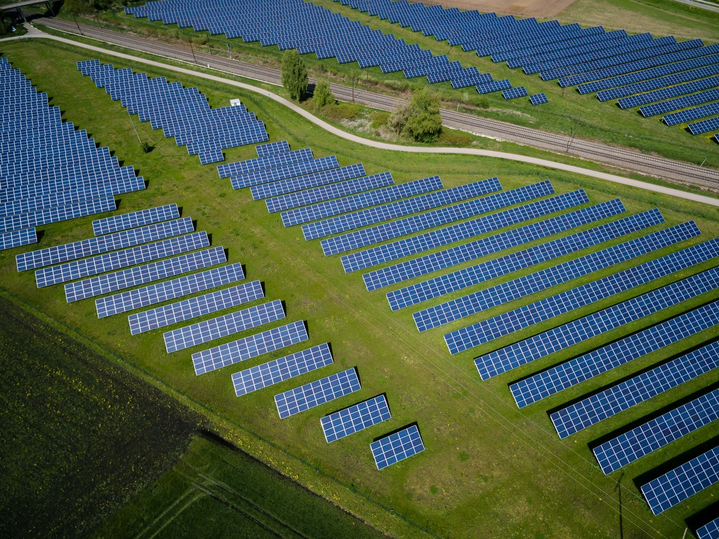 Parc photovoltaïque vu du ciel